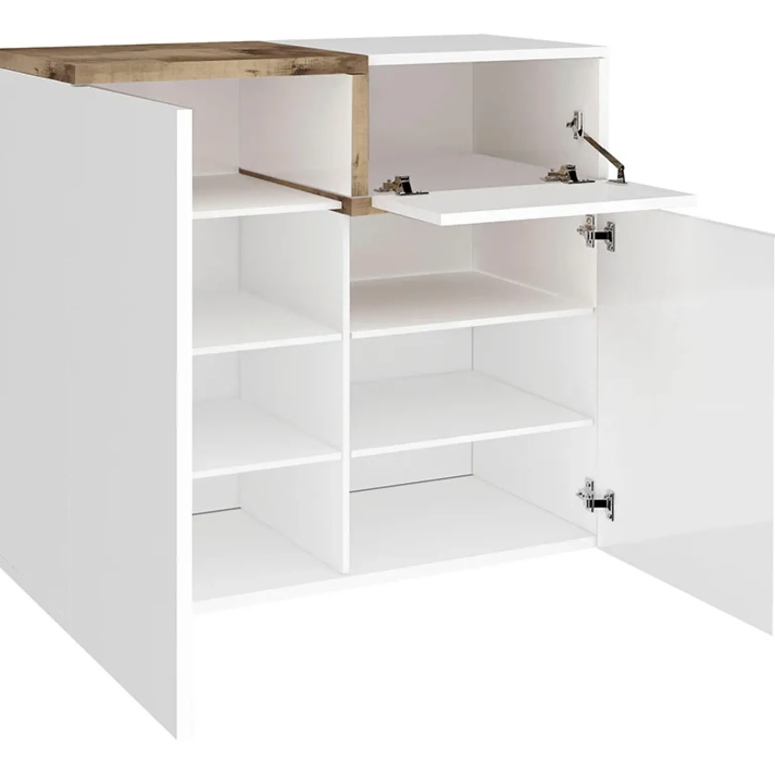 Scarpiera ingresso 80x80h cm 2 ante bianco lucido acero Lucidardo