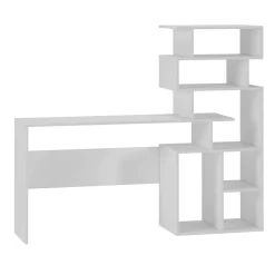 Scrivania 158/40cm ufficio con libreria bianco frassino Claire