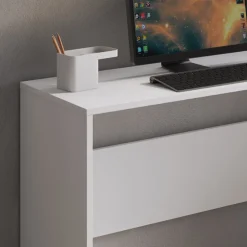 Scrivania 158/40cm ufficio con libreria bianco frassino Claire