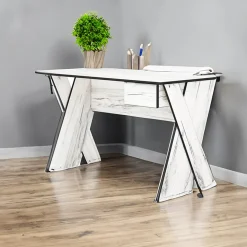 Scrivania moderna 120x75cm 1 cassetto bianco rustico Zadar