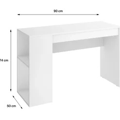 Scrivania salvaspazio moderna 115x50cm bianco opaco Carter