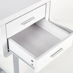 Scrivania ufficio con cassetti 120x76cm bianco laccato lucido Croset