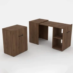 Scrivania ufficio moderna 42-132cm salvaspazio richiudibile rovere scuro Rocky