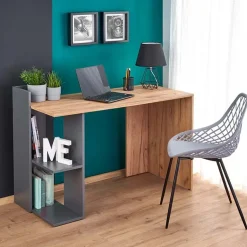 Scrivania ufficio moderna 122/57cm rovere antracite Lauren Gihome®