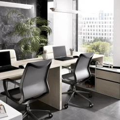 Scrivania ufficio salvaspazio 230x51cm rovere bianco lucido Teddy