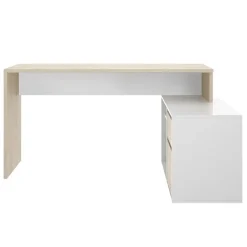 Scrivania ufficio salvaspazio 230x51cm rovere bianco lucido Teddy