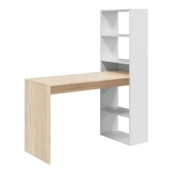 Scrivania ufficio salvaspazio moderna 120x144cm rovere bianco Jolie