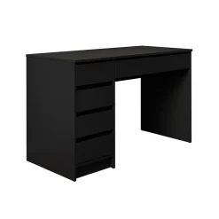 Scrivania ufficio 120x75cm 5 cassetti nero Blackpool