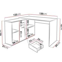 Scrivania ufficio 120x122cm angolare multiposizione bianco Riunion