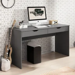 Scrivania ufficio 138x76cm con cassetti grigia Merlo