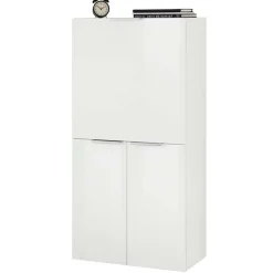 Scrivania 70x35cm a scomparsa salvaspazio bianco lucido Pinko