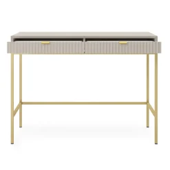 Scrivania 104x77cm consolle ingresso 2 cassetti moderna beige Alisa