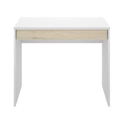 Scrivania 90x50cm legno bianco cassetto legno chiaro Xavi