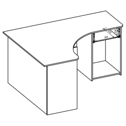 Scrivania 155x75cm ufficio angolare salvaspazio bianco William