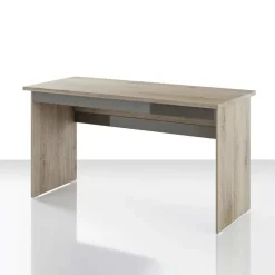 Scrivania 140x60cm ufficio moderna rovere antracite lucido Time Q