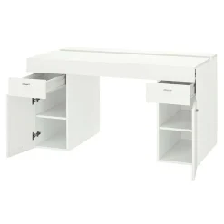 Scrivania 130x60cm ufficio moderna bianco frassinato Becka big