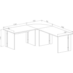 Scrivania 150x75cm ufficio moderna cemento Woody