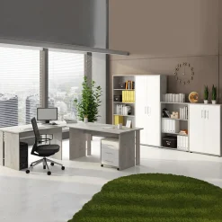 Scrivania 150x75cm ufficio moderna cemento Woody