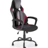 Sedia da gaming ergonomica con supporto lombare in tessuto grigio nero rosso Buzz