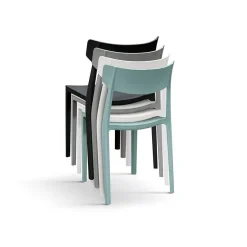 Sedia da giardino esterno bar dehors impilabile polipropilene grigio Hans