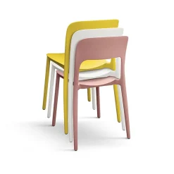 Sedia da giardino esterno bar dehors impilabile polipropilene rosa Halyard