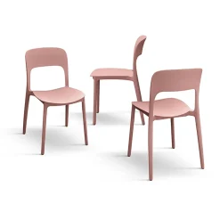 Sedia da giardino esterno bar dehors impilabile polipropilene rosa Halyard