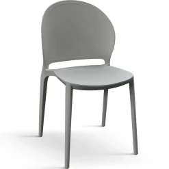 Sedia da giardino esterno bar dehors impilabile in polipropilene grigio Pelican