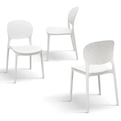 Sedia da giardino esterno bar dehors impilabile polipropilene bianco Nature