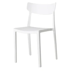 Sedia da giardino esterno bar dehors impilabile polipropilene bianco Hans
