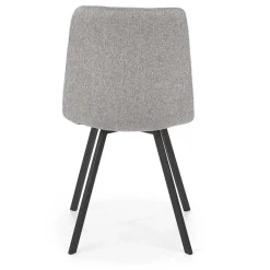 Sedia da pranzo imbottita in tessuto grigio nero  Kristen