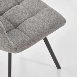 Sedia da pranzo imbottita in tessuto grigio nero  Kristen