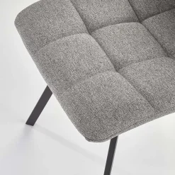 Sedia da pranzo imbottita in tessuto grigio nero  Kristen