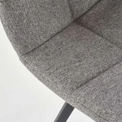 Sedia da pranzo imbottita in tessuto grigio nero  Kristen