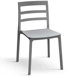 Sedia da pranzo impilabile moderna in polipropilene grigio Nature
