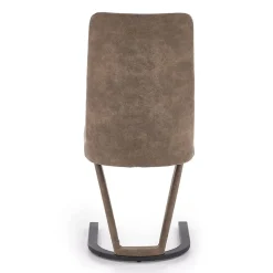 Sedia da pranzo in ecopelle design moderno marrone Moka