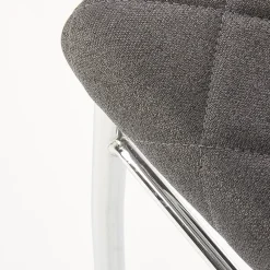 Sedia da pranzo in tessuto grigio scuro con gambe in metallo Amanda