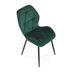 Sedia da pranzo in tessuto moderna verde scuro nero Cotton