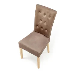 Sedia da pranzo in velluto rovere chiaro beige Vaduz