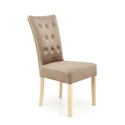 Sedia da pranzo in velluto rovere chiaro beige Vaduz