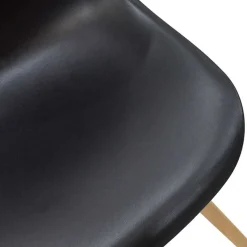 Sedia da pranzo stile scandinavo in polipropilene nero gambe legno Efesto