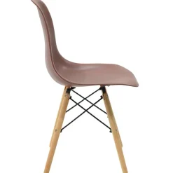 Sedia da pranzo stile scandinavo in polipropilene marrone gambe legno Efesto