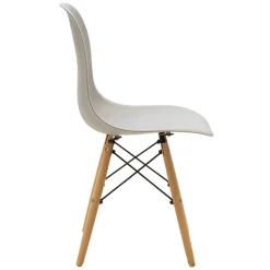 Sedia da pranzo stile scandinavo in polipropilene grigio gambe legno Efesto