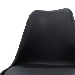 Sedia da pranzo stile scandinavo imbottita nero gambe legno Riccia