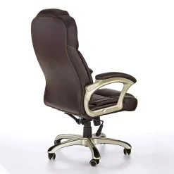 Sedia da ufficio classica in ecopelle marrone ottone Eclipse