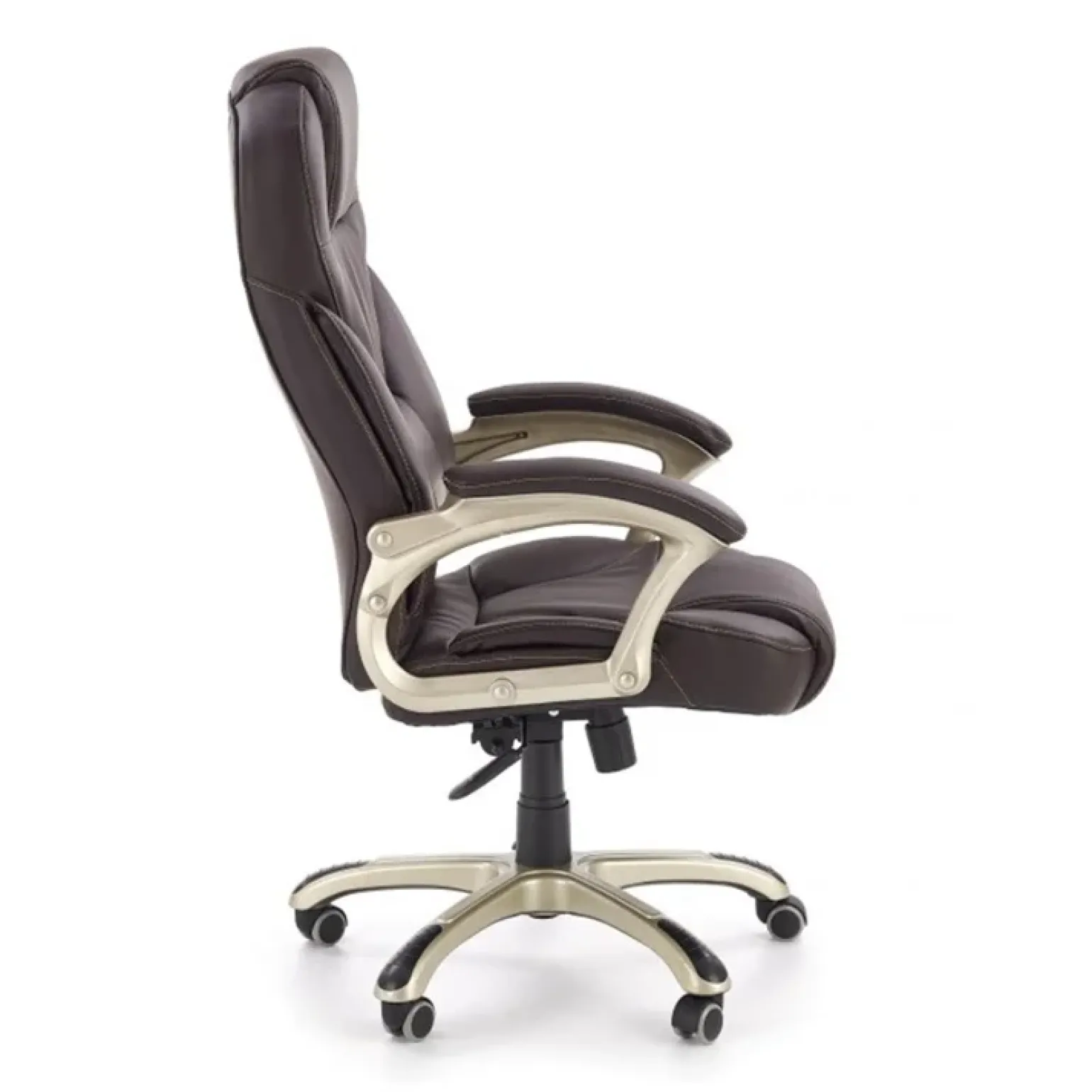 Sedia da ufficio classica in ecopelle marrone ottone Eclipse
