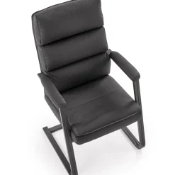 Sedia da ufficio con braccioli moderna in ecopelle nero Andrada
