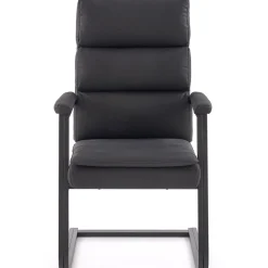 Sedia da ufficio con braccioli moderna in ecopelle nero Andrada