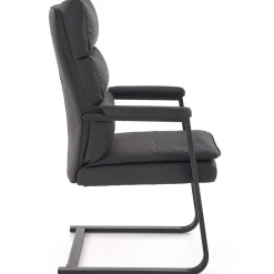 Sedia da ufficio con braccioli moderna in ecopelle nero Andrada