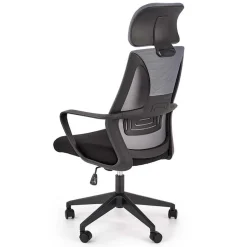 Sedia da ufficio con ruote in tessuto rete grigio nero Clay