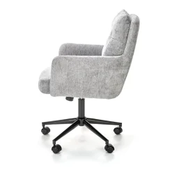Sedia da ufficio con ruote in tessuto grigio chiaro Tadea